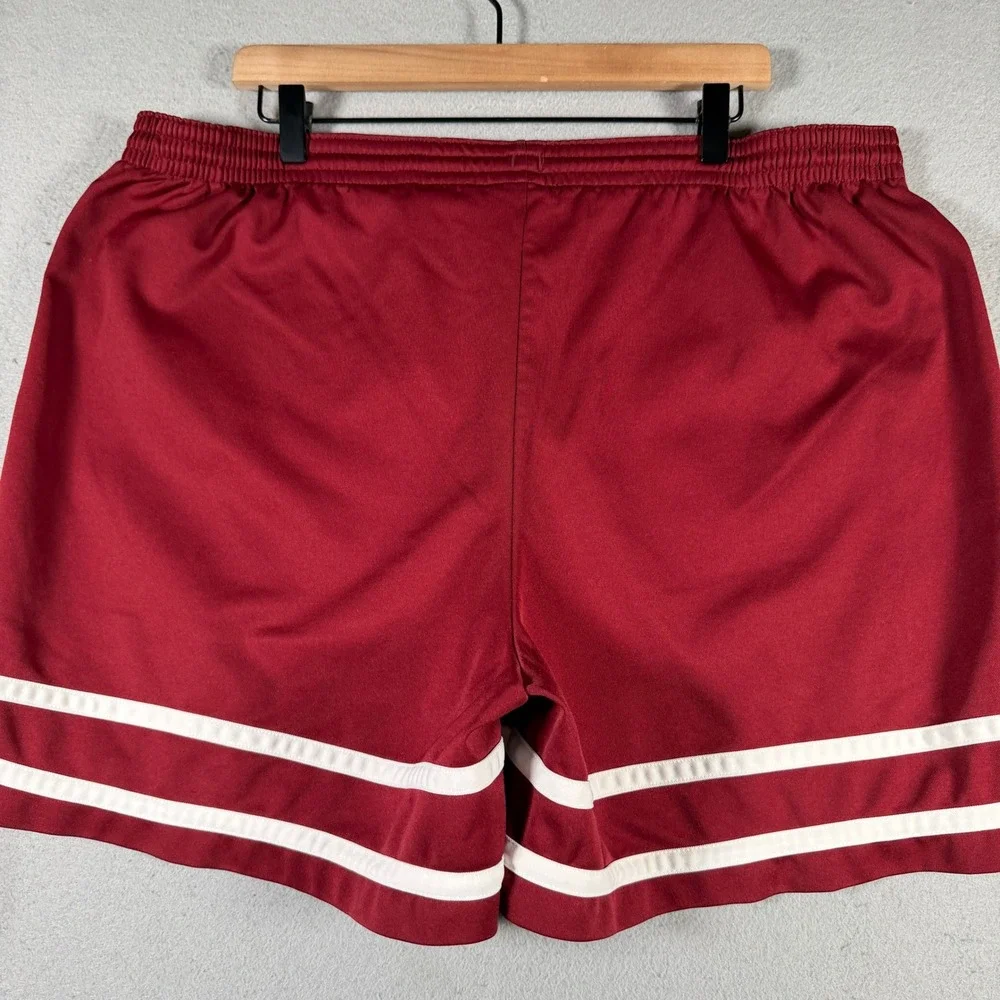 Vintage Nike Men XL Athletic Basketball Shorts Maroon White Swoosh Elastic Waist
